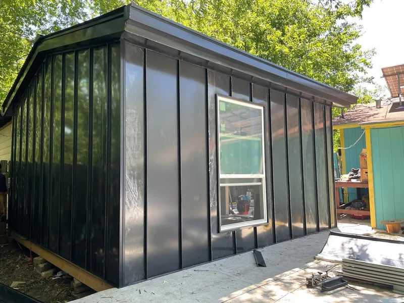 Black standing seam metal wall panels for Metal Roof Installation in Weiser