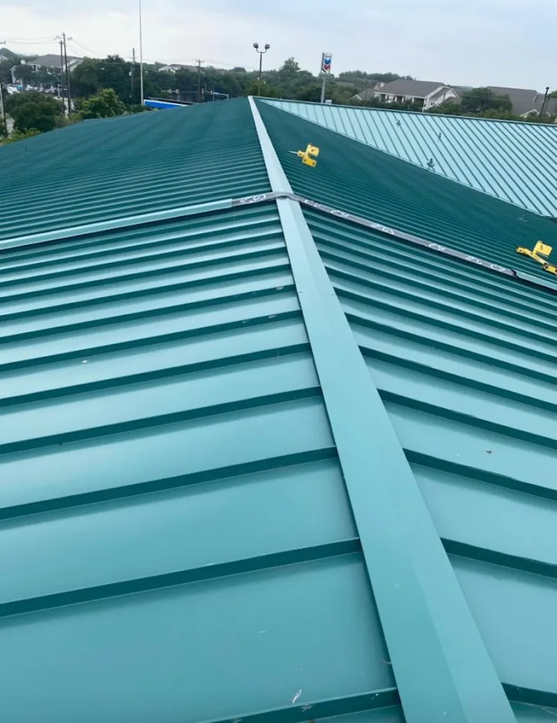 Green commercial metal roof ridge and valley for Metal Roof Repair in Weiser